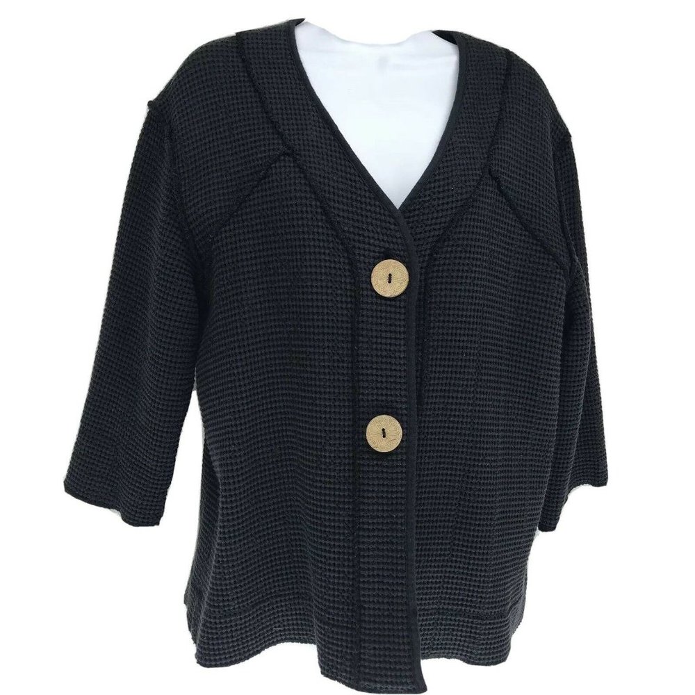 Anthonys Resort Wear Size Large Navy Waffle Knit